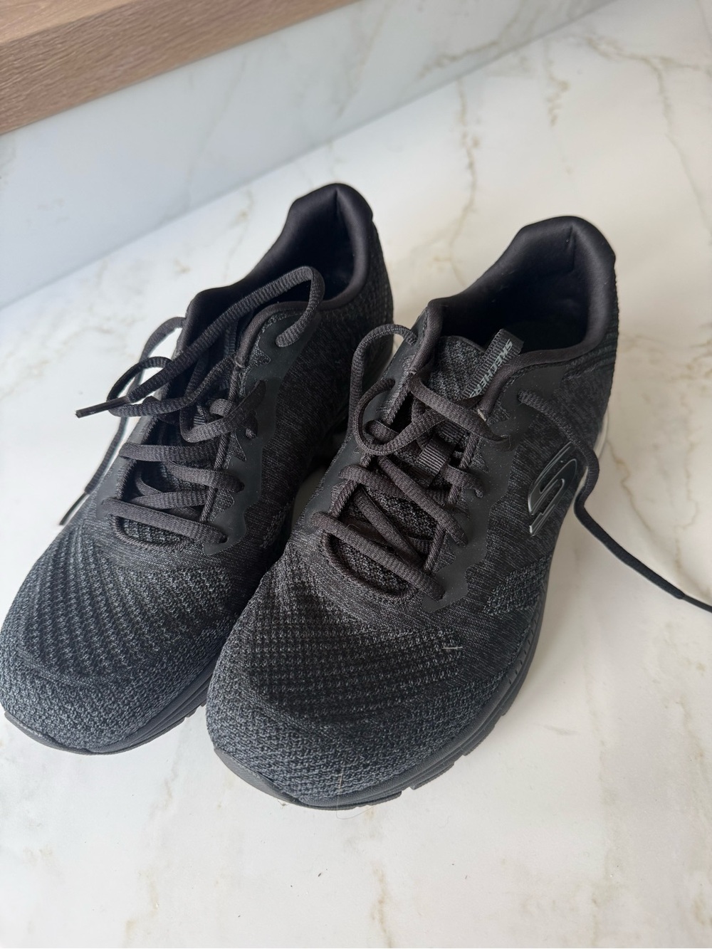Skechers Men's Black Knit Athletic Sneakers